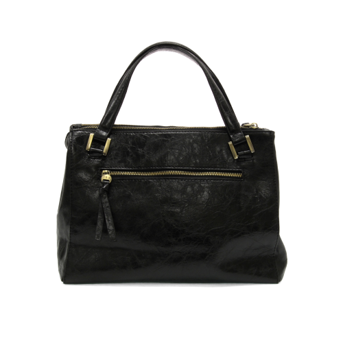 Joy Susan BLACK SHAWNA TRIPLE ZIP SATCHEL CROSSBODY