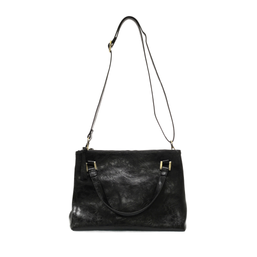 Joy Susan BLACK SHAWNA TRIPLE ZIP SATCHEL CROSSBODY