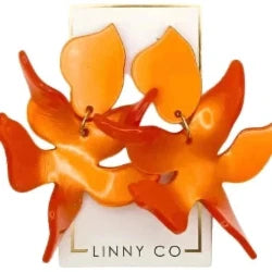 Linny Co - Flora Metallic Orange Earrings