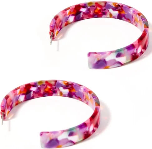 Linny Co- Ashley Medium Pink Multi Earrings