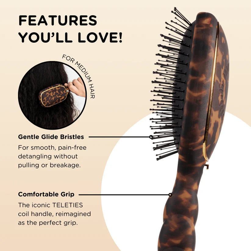 TELETIES Detangler Brush for Medium Hair - Tan