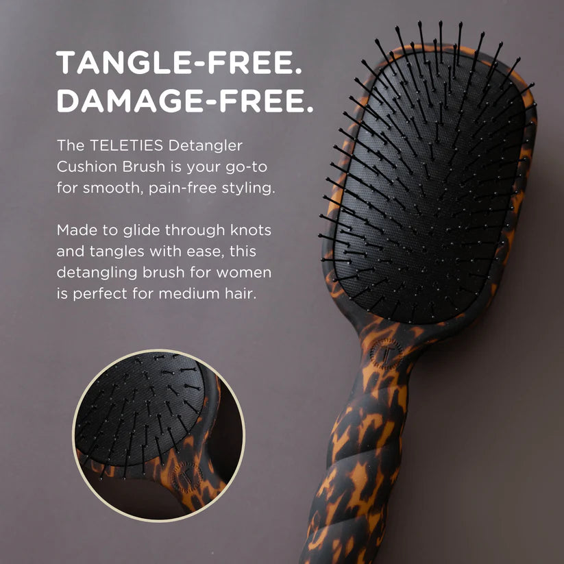 TELETIES Detangler Brush for Medium Hair - Tan