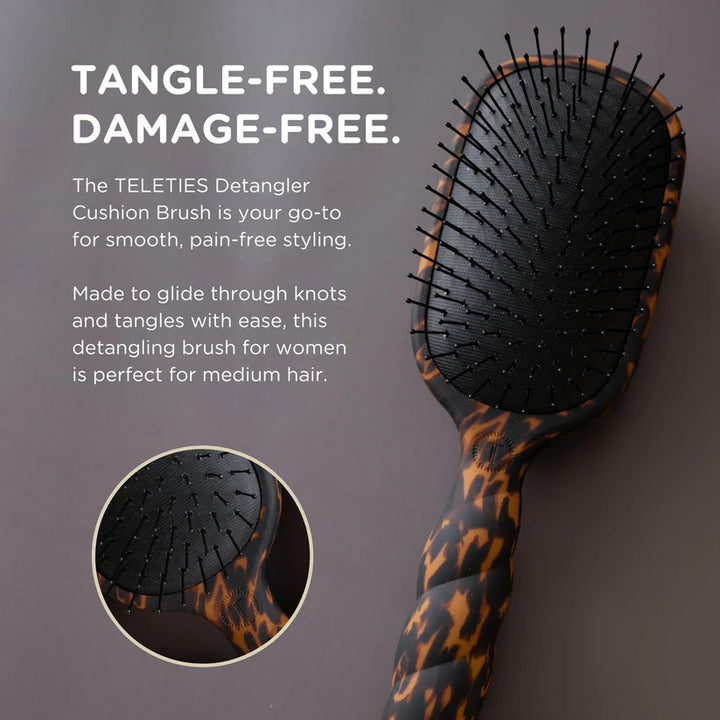 TELETIES Detangler Brush for Medium Hair - Tan