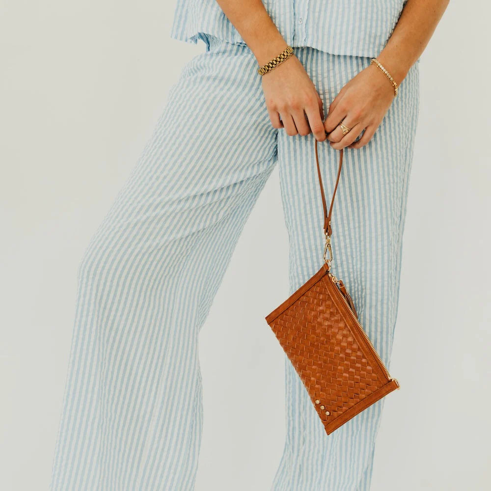 Veda Woven Crossbody - Brown
