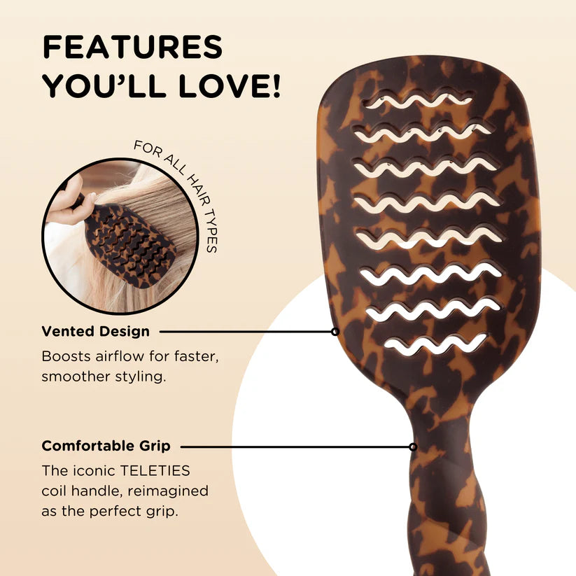 TELETIES Vented Hairbrush - Tortoise