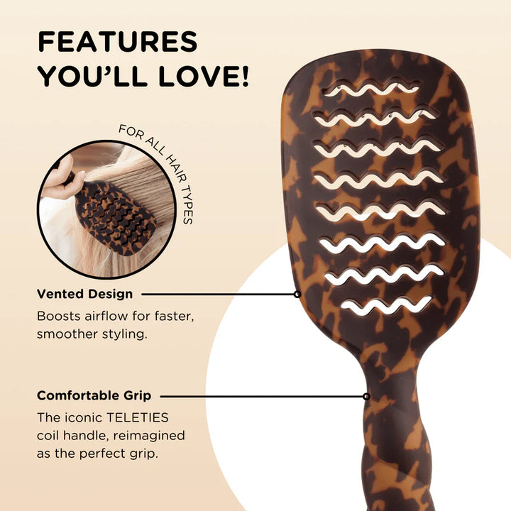 TELETIES Vented Hairbrush - Tortoise
