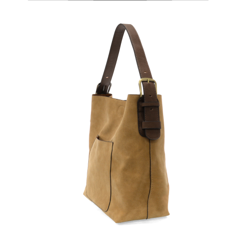 Joy Susan WHEAT HOBO COFFEE HANDLE RICH FAUX SUEDE HANDBAG