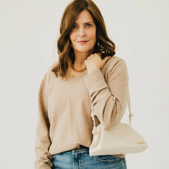 Lacy Woven Crossbody - Cream