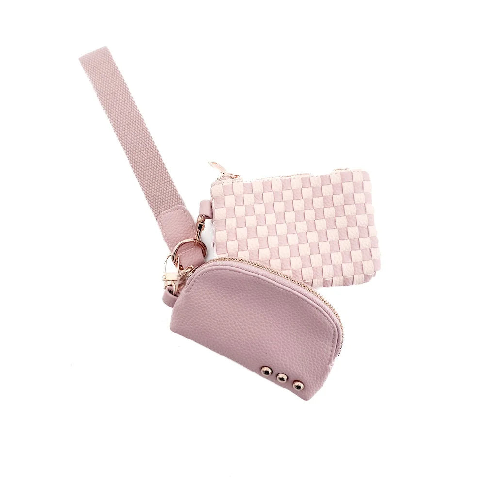 Wonderlust Wristlet -  Blush Checkered