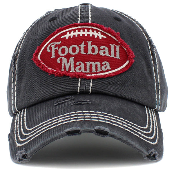 Football Mama Hat-Black