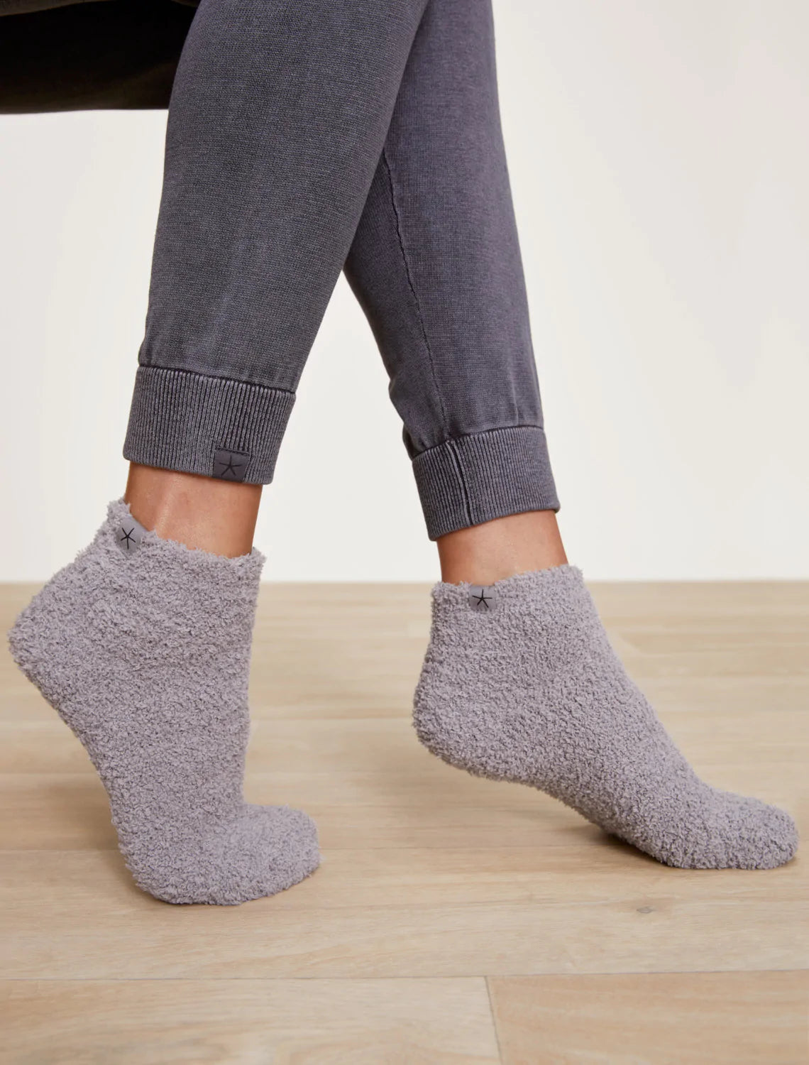 Barefoot Dreams 2 Pack Crew Sock-Oyster/Pewter
