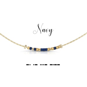 Dot and Dash Necklace Navy