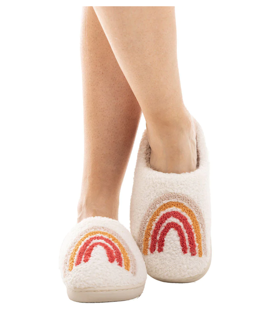 White Rainbow Slippers-Final Sale