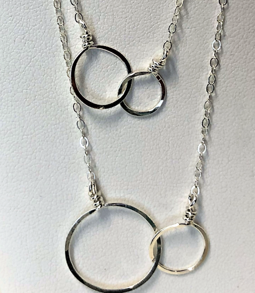 J.Mills Studio- Double Circle Necklace Small Silver