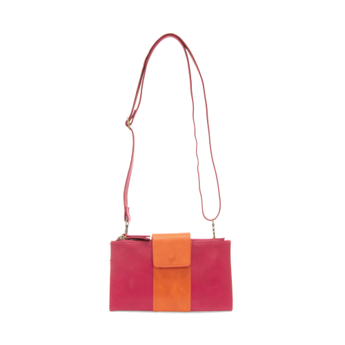 Joy Susan Camryn Colorblock Wallet-Fuschia/Orange