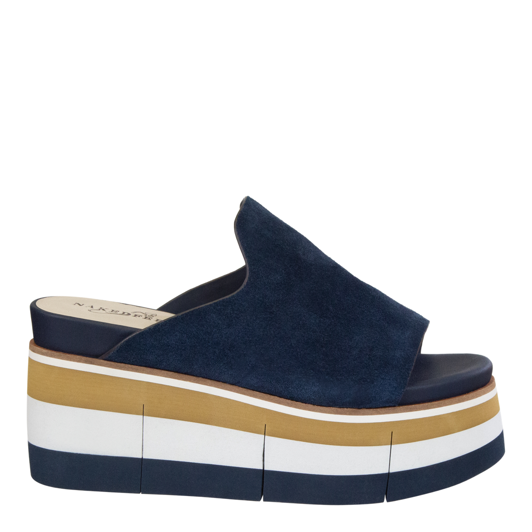 NAKED FEET - FLOW in NAVY Platform Sandals