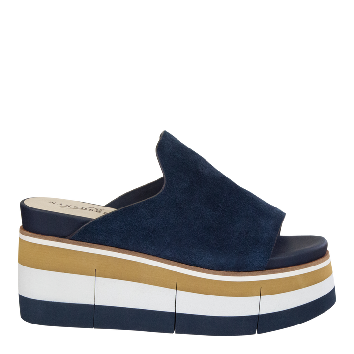 NAKED FEET - FLOW in NAVY Platform Sandals
