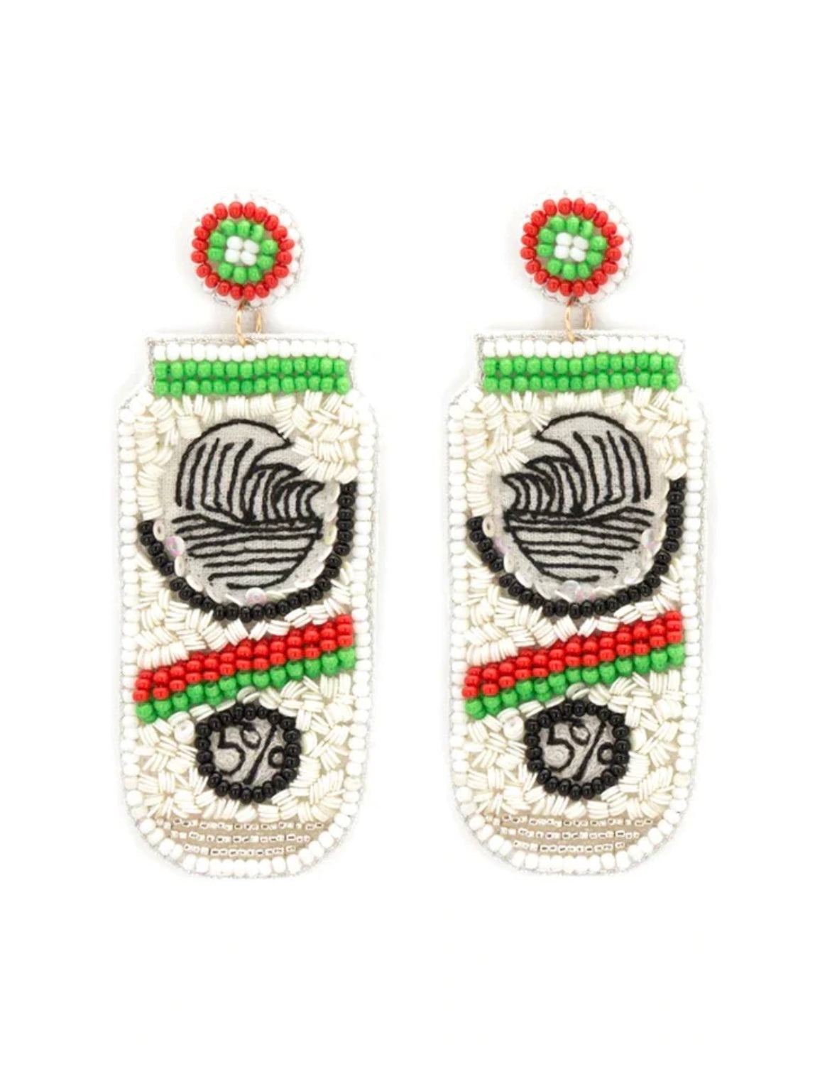 Seed Bead-Canned White Claw Earrings