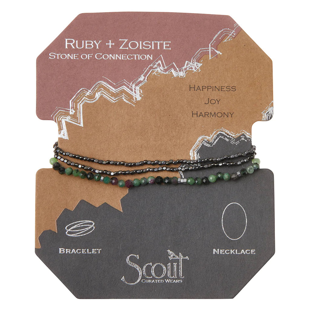 Scout Ruby Zoisite Stone of Connection Bracelet/Necklace