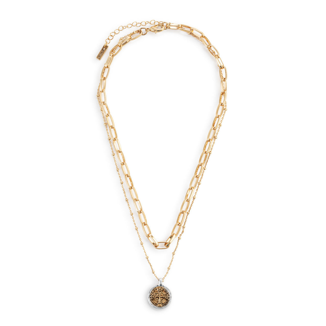 Wrapped in Prayer Layer Necklace-Gold