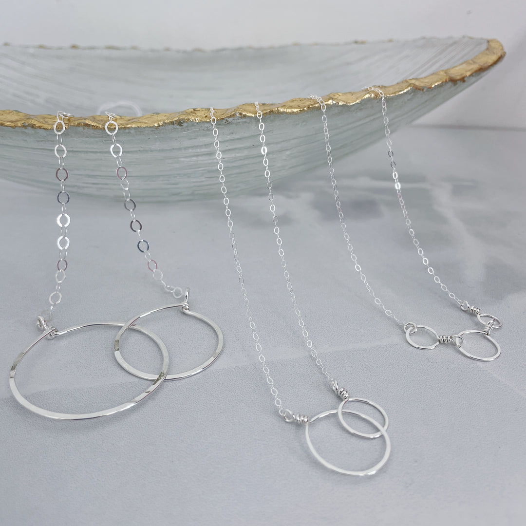J.Mills Studio-Large Silver Forged Double Circle Necklace