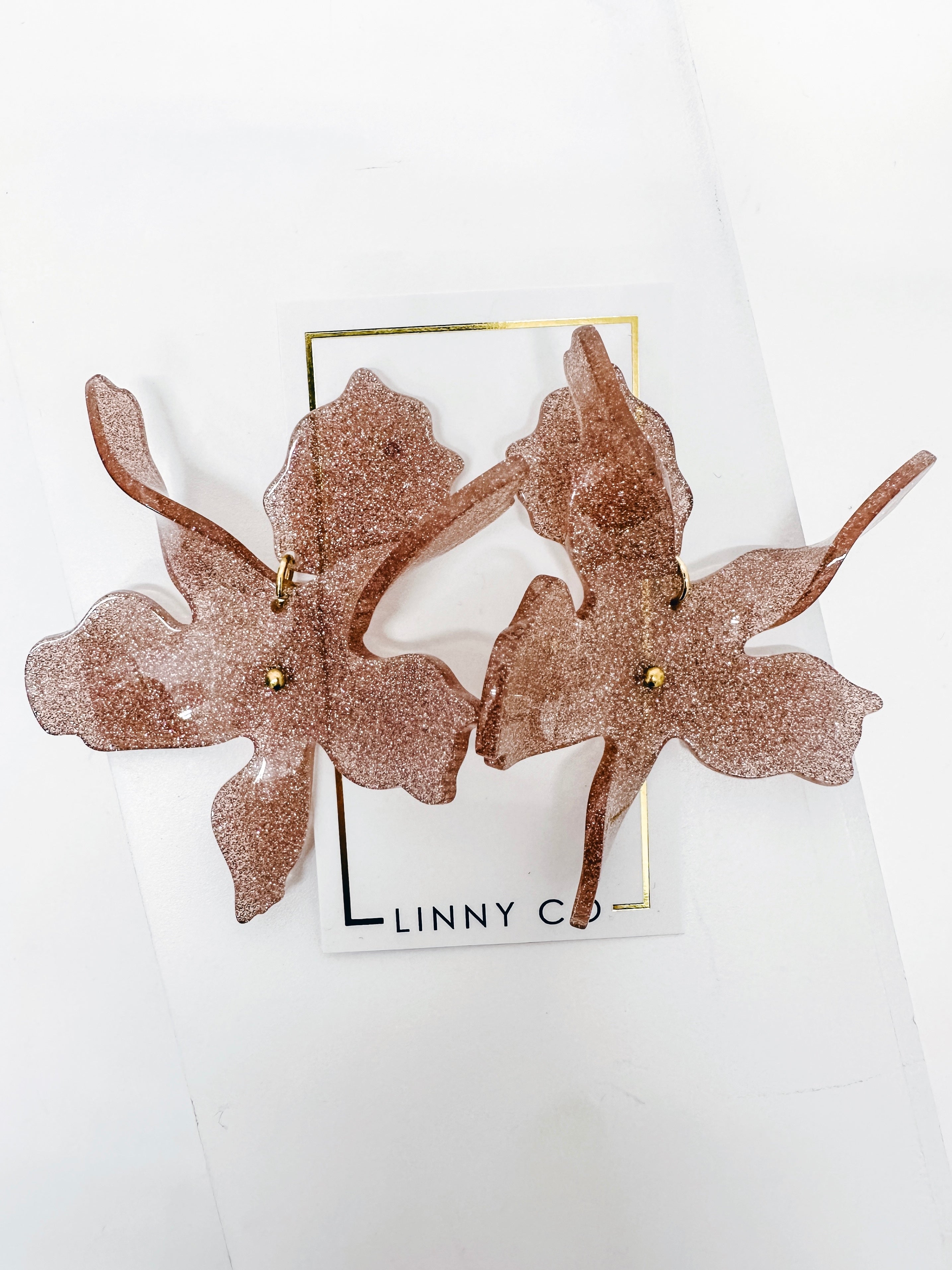Linny Co-Flora Blush Glitter Earrings