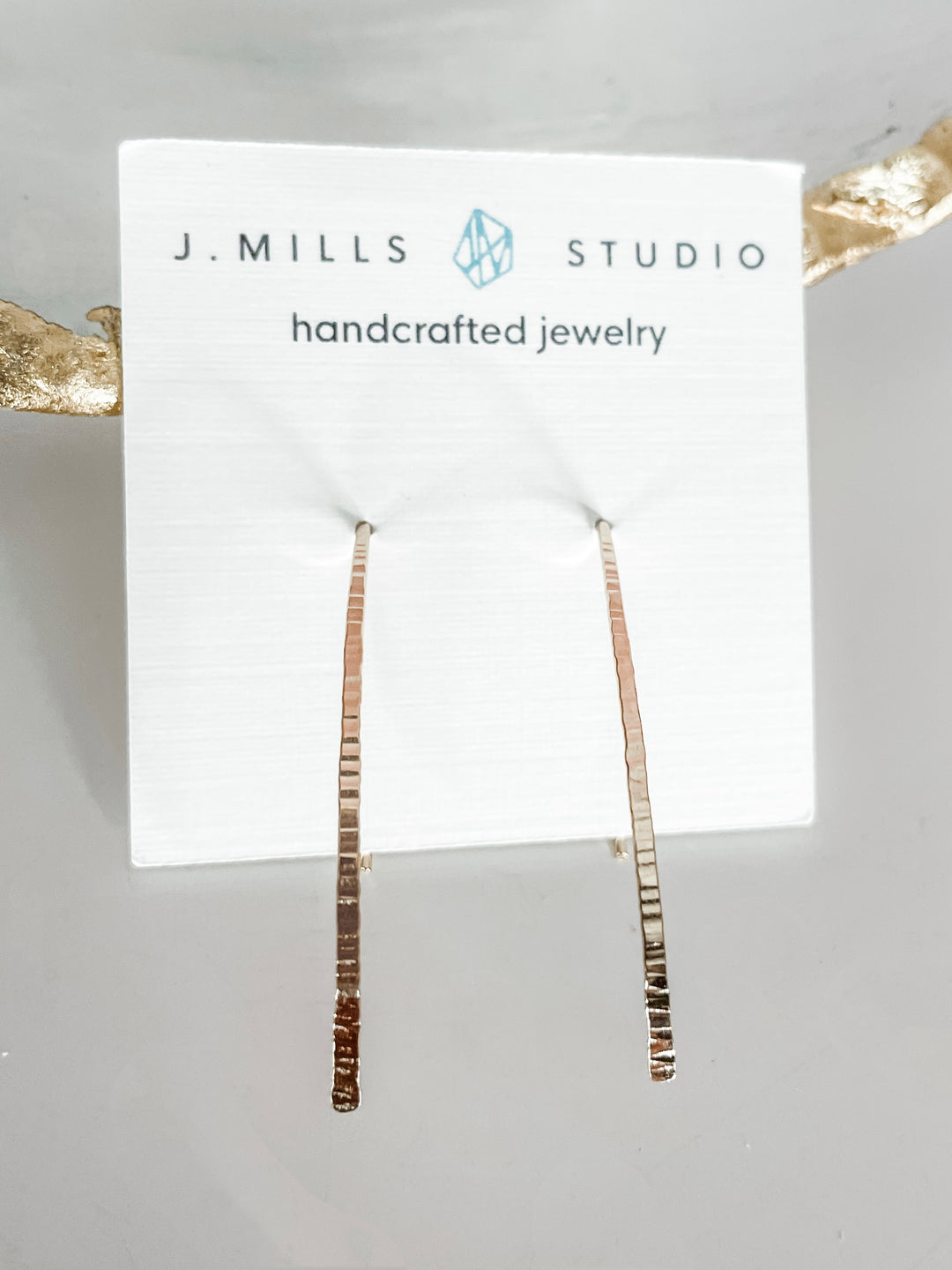 J.Mills Studio- Gold Filled Textured 1.5" Earrings