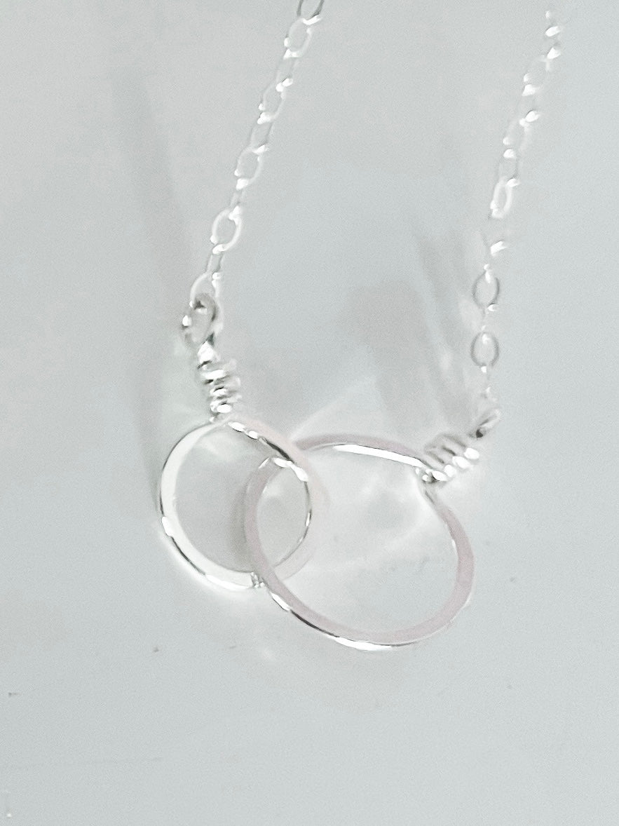 J.Mills Studio- Double Circle Necklace Small Silver