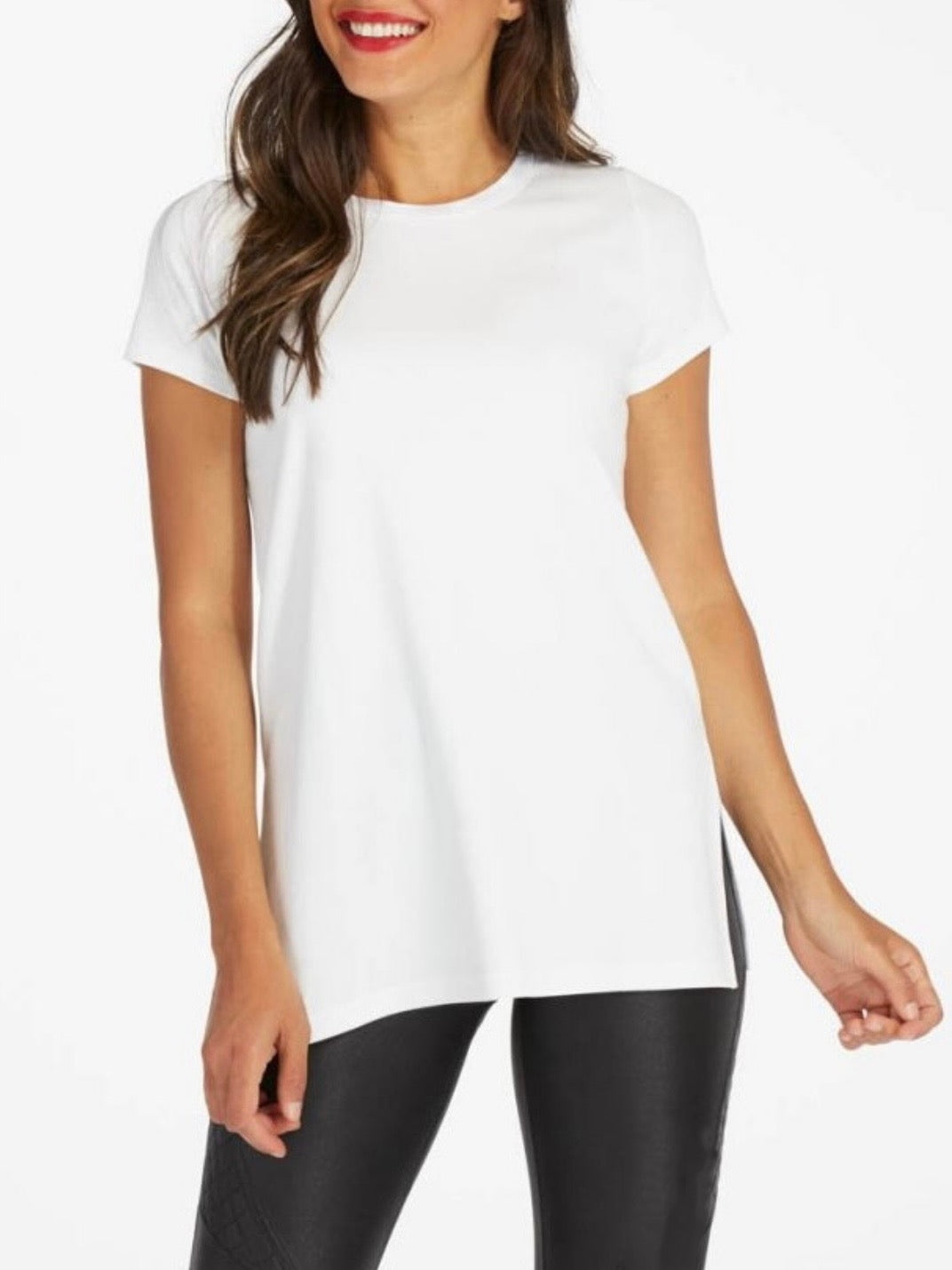 Spanx Perfect Length Top Short Sleeve-White