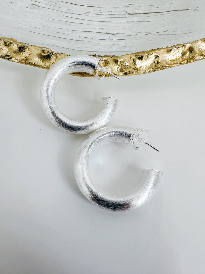 Sheila Fajl Small Chantal Hoops Silver