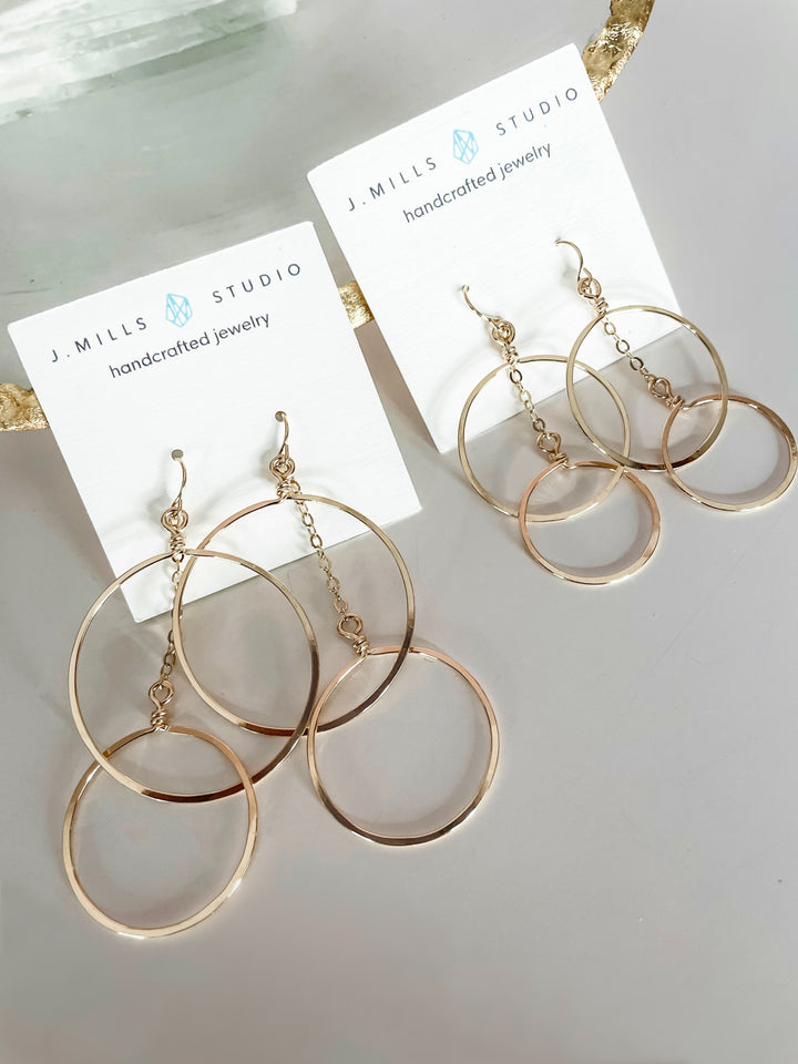 J.Mills Studio- Gold Filled XL Double Circle Statement Earring