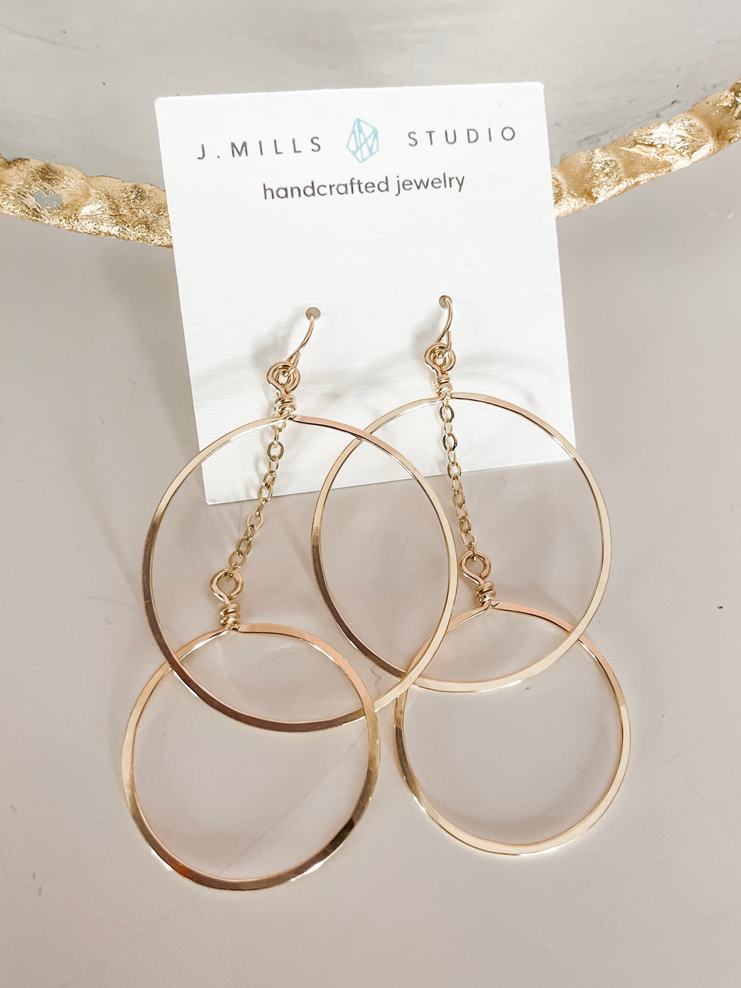 J.Mills Studio- Gold Filled XL Double Circle Statement Earring