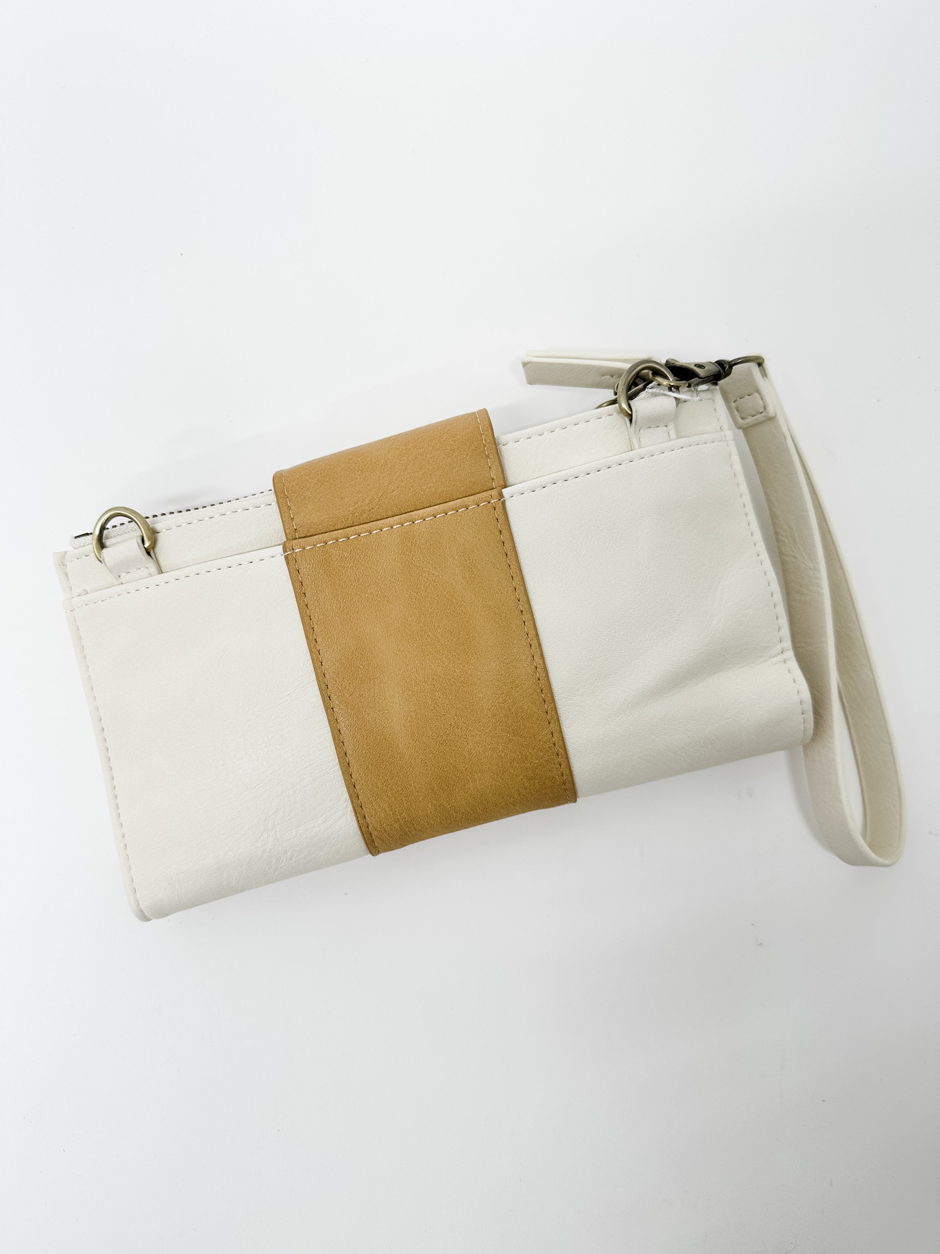 Joy Susan Camryn Colorblock Wallet-White/Tan-Final Sale