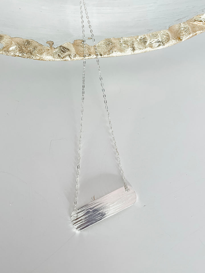 J.Mills Studio-Silver Textured Bar Necklace