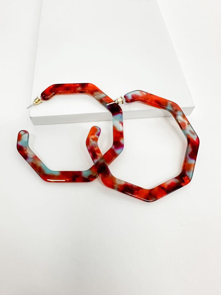 Hexagon Print Earrings